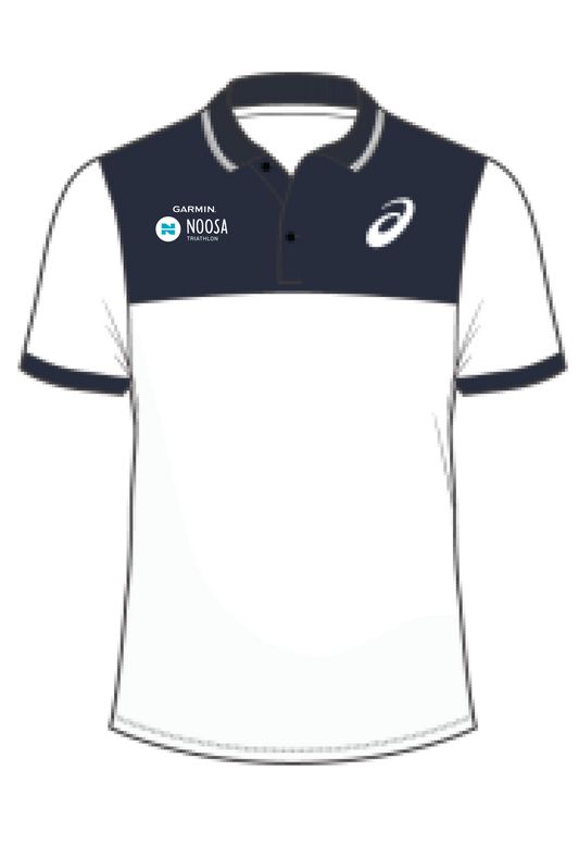 2023 Noosa Triathlon Men's ASICS Polo - White/Navy