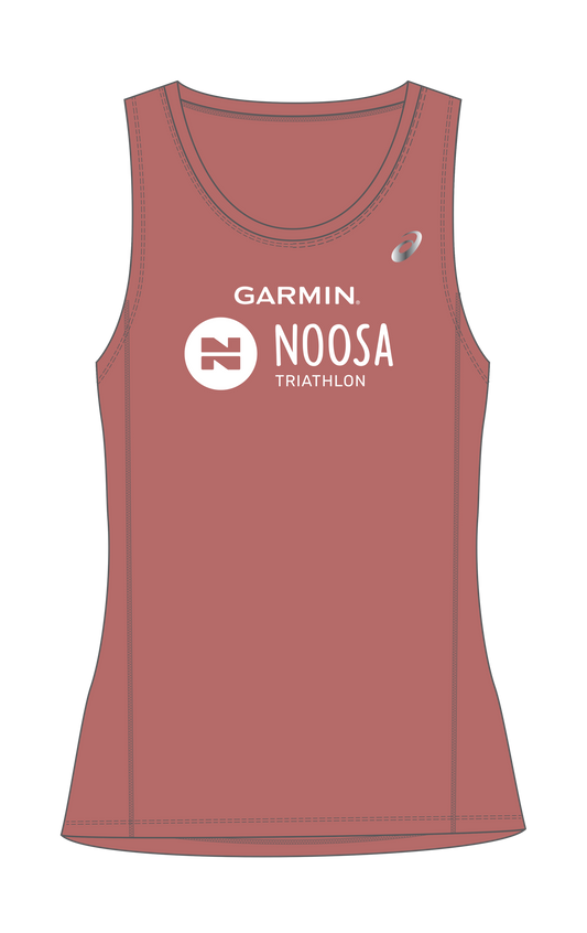 2023 Noosa Triathlon Women's ASICS Silver Tank - Garnet